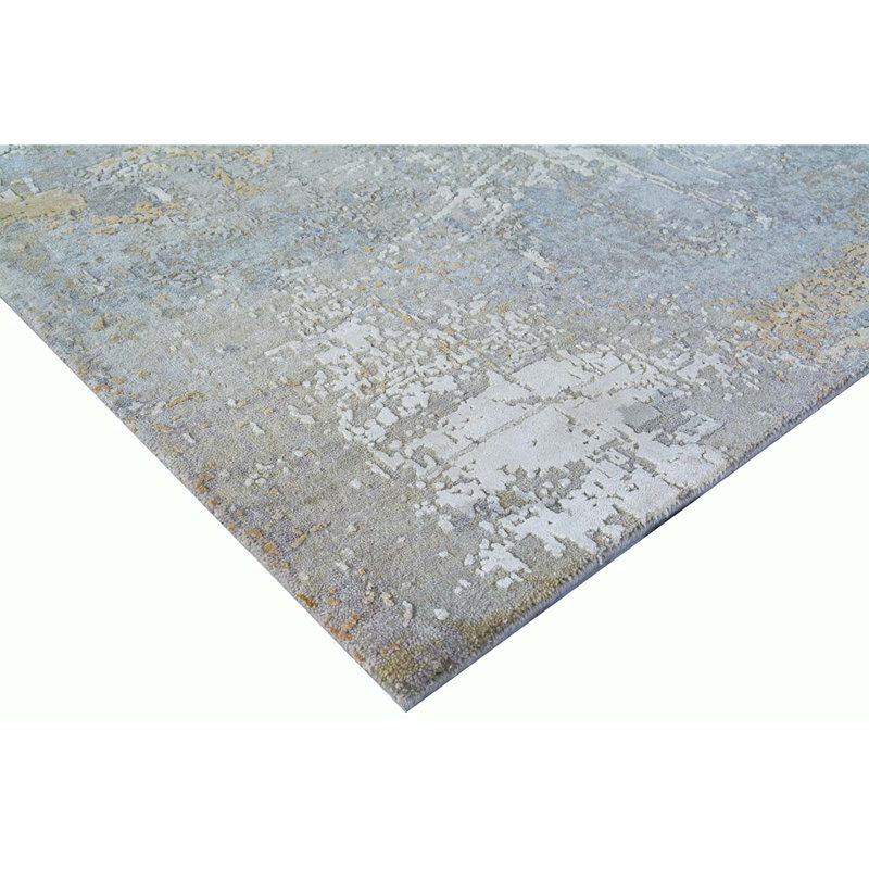Handmade Silk and Wool Area Rug, Rectangle 4' x 6'