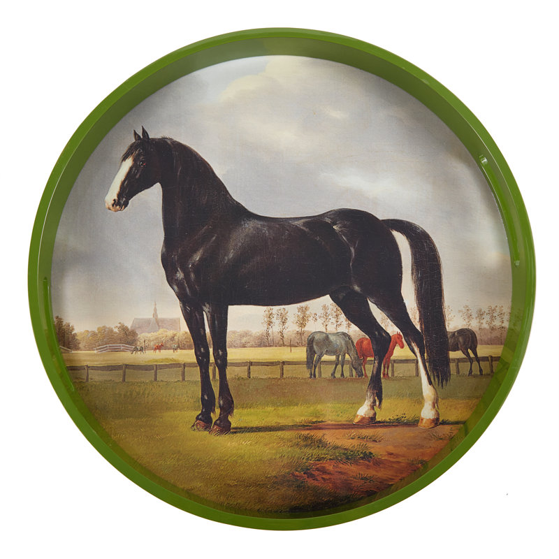 PADDOCK ROUND TRAY MOSS 17" D X 2" H