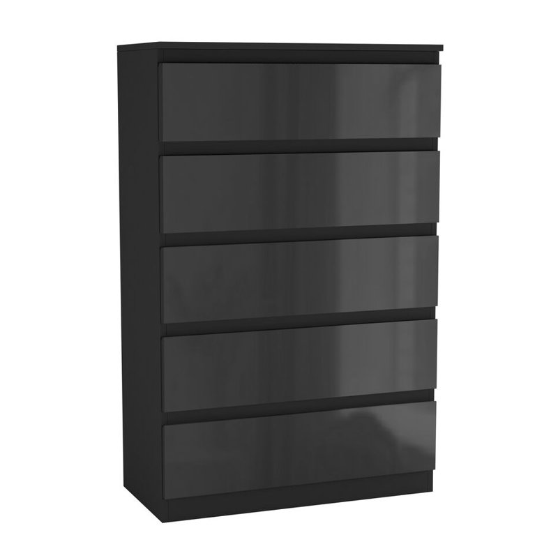Amardev Wood Rectangle Accent Cabinet, Black