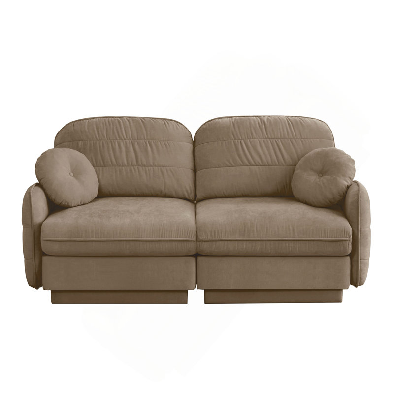 Canapé Chenille Cloud, H 37,4 po x l 73,2 po x P 33,4 po, Café clair