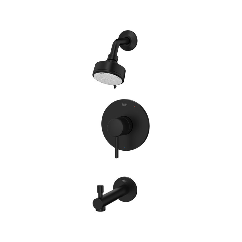 Concetto™ Tub & Shower Faucet with Rough-in Valve, Matte Black