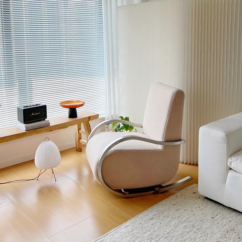 Modern Single Rocking Chair with Metal Base