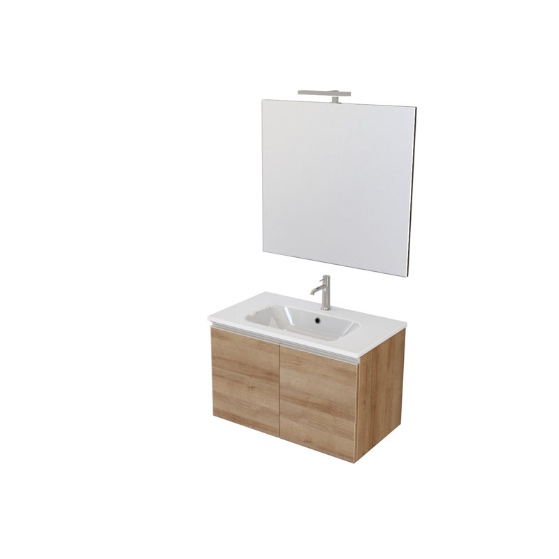 Tate Single Vanity with Integrated Basin, Light Brown