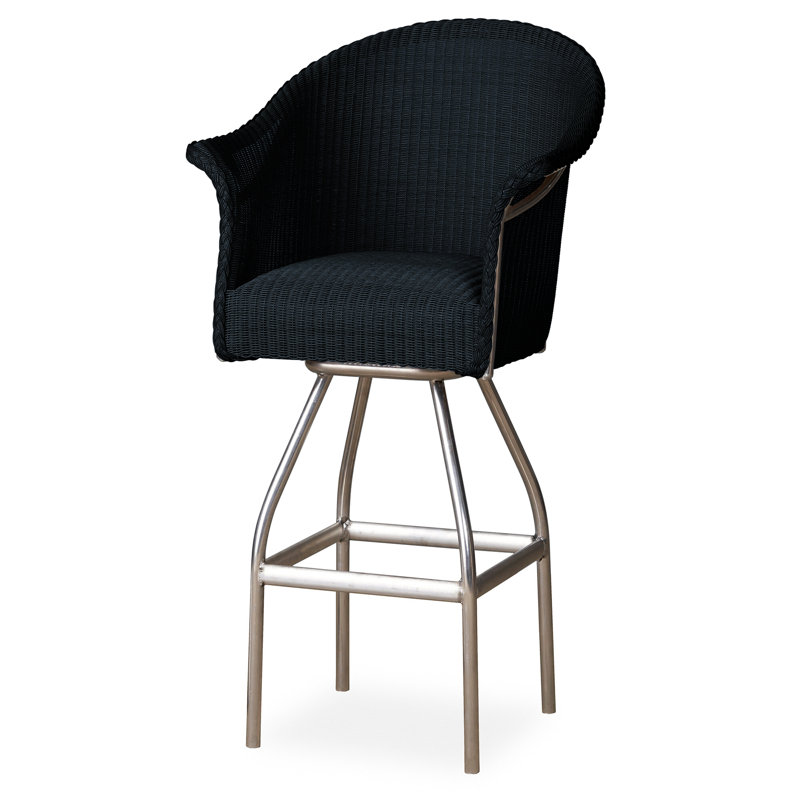 All Seasons Outdoor Swivel Bar Stool, Ebony