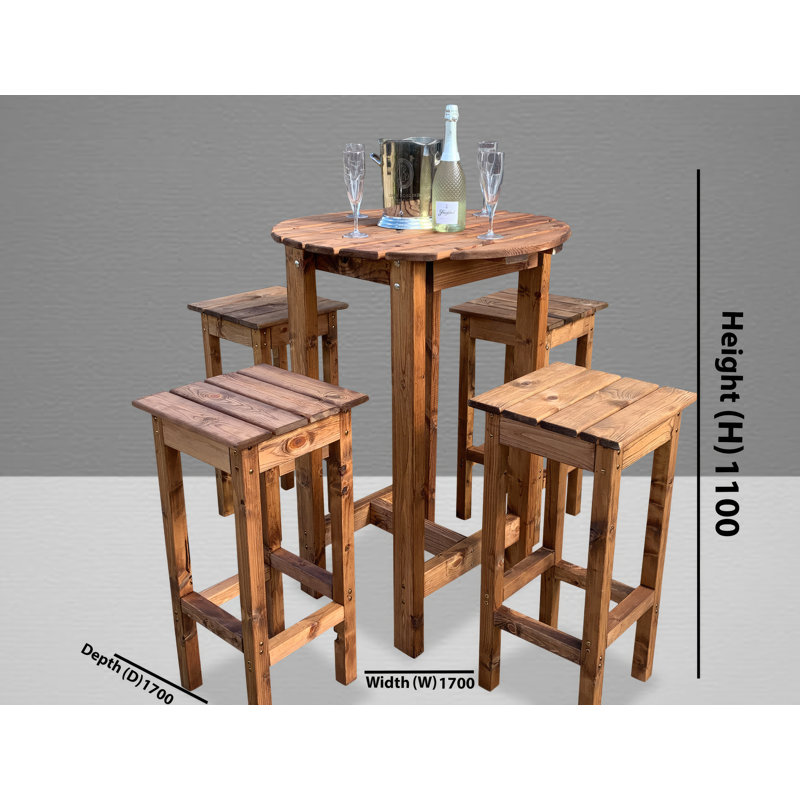 Pisa Union Rustic Bar Set with Solid Wood Outer Material