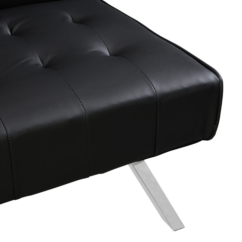Structure en bois et lit noir à pieds en acier inoxydable, conception moderne pour toute pièce de détente et de sommeil