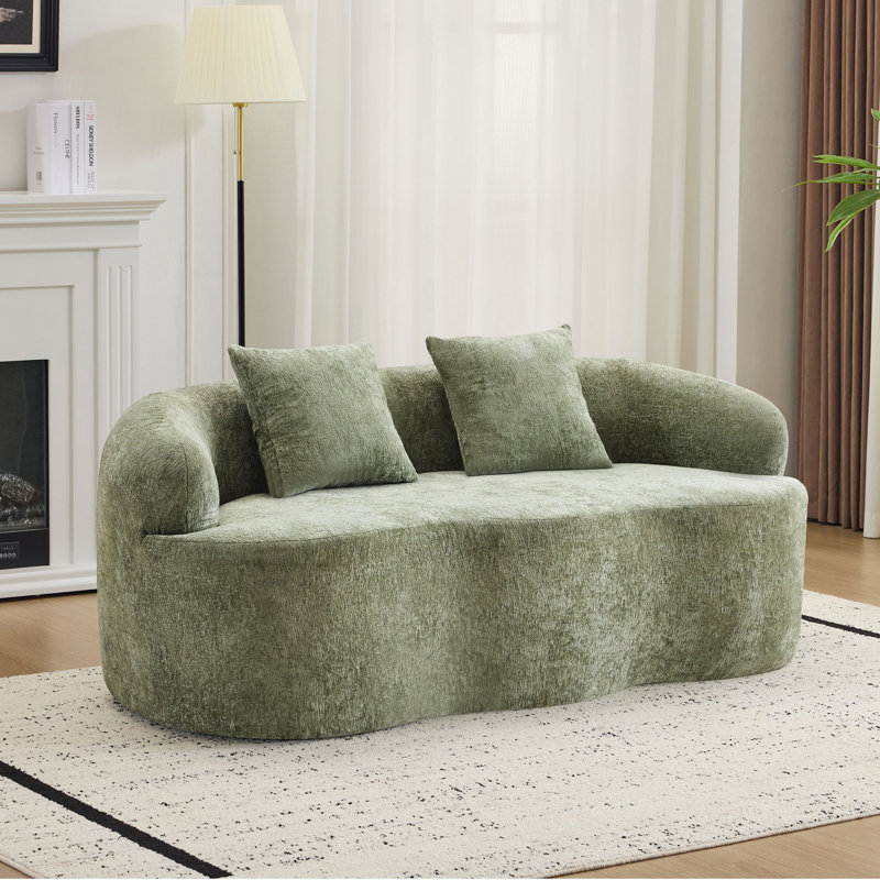 Canapé courbé avec accoudoirs arrondis, Vert