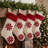 Christmas Stocking with Red Snowflakes on Cream