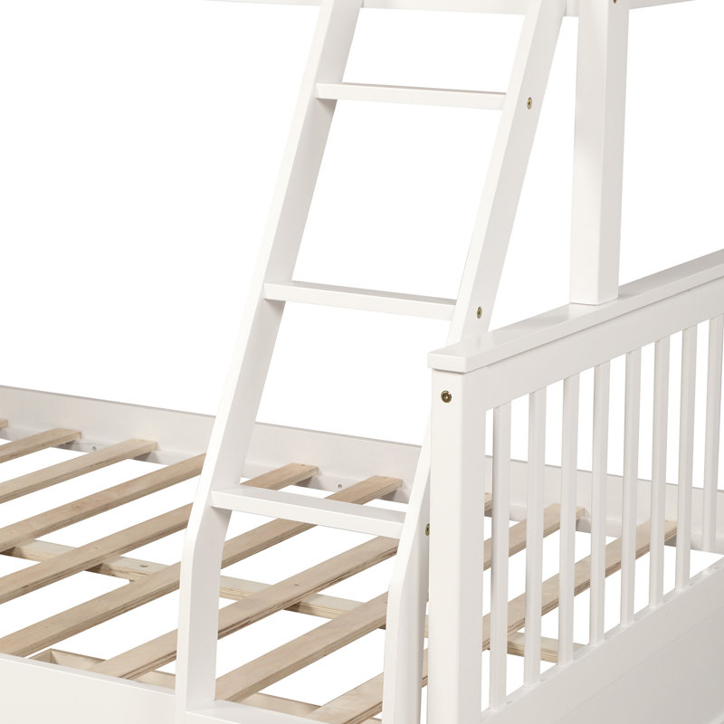 Twin Over Full Stairway Bunk Bed, White