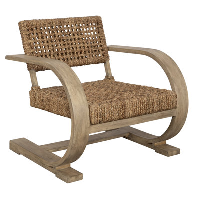 Elara 30" W Woven Teak Wood Armchair