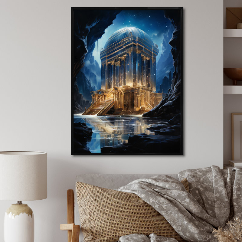 Arche du Judaïsme - Décoration murale, Cadre flottant noir, H 32 po x l 24 po x P 1 po
