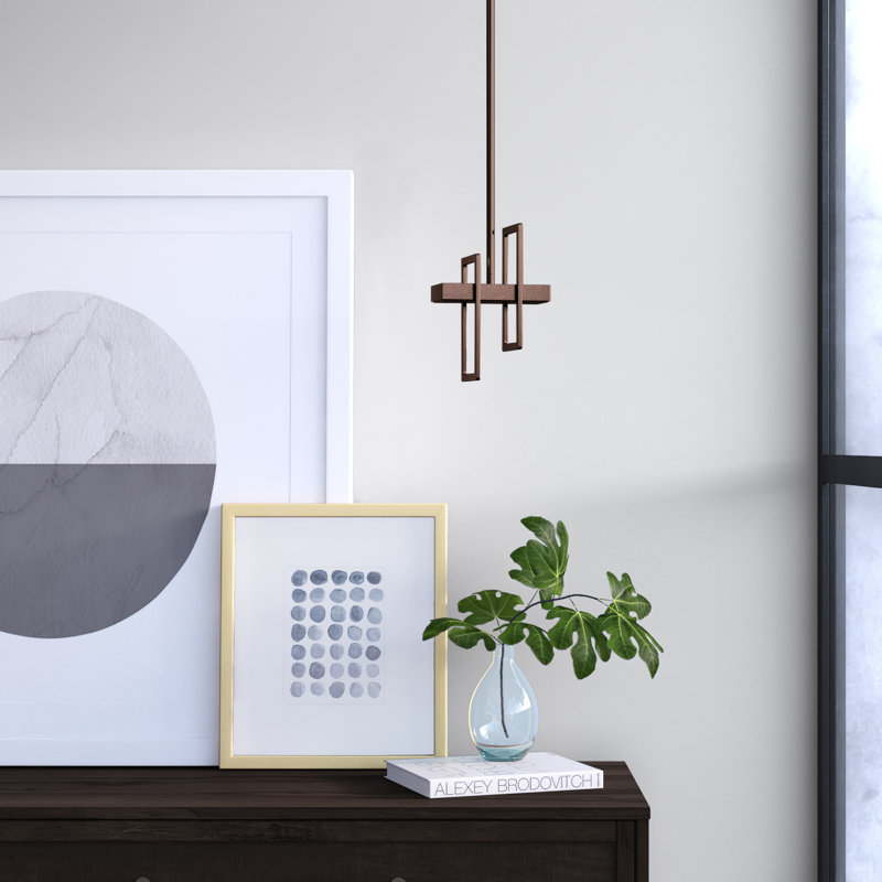 Saedi 1-Light Single Geometric LED Pendant, Hazel Bronze