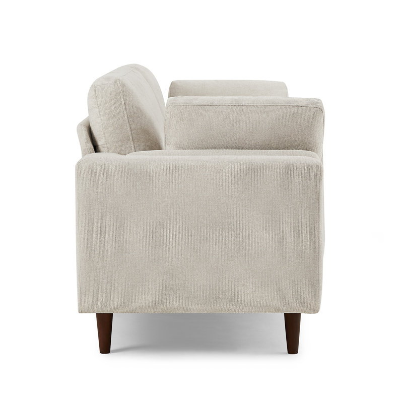 Kraz MINIMORE Modern Style 85'' Square Arm Sofa, Beige Linen Blend