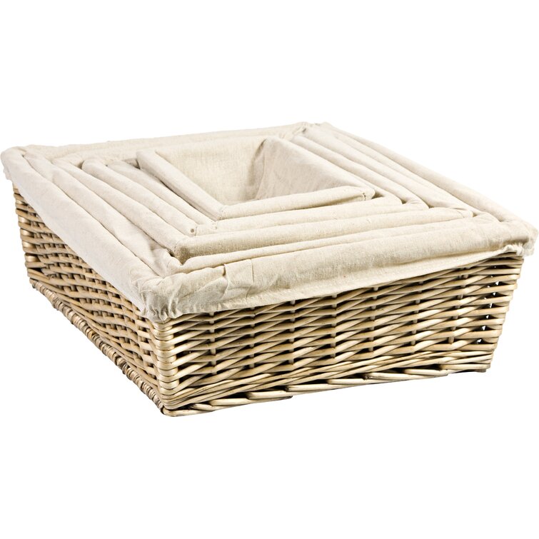 6 Piece Nesting Storage Willow Basket Set