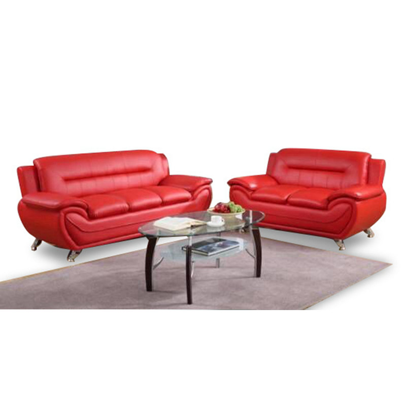 Mulvey 76'' Faux Leather Sofa, Red 