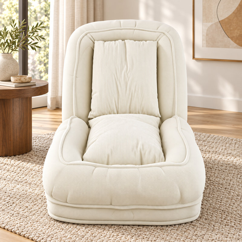 33.86 " Corduroy Sofa, White