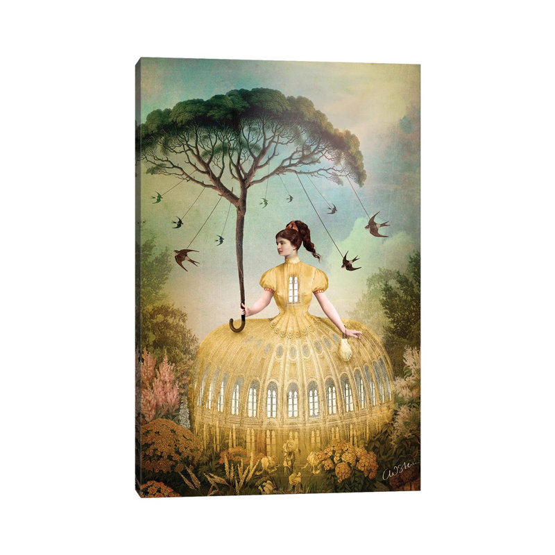 «The Bird Keeper» par Catrin Welz-Stein - impression d'art graphique, H 40 po x l 26 po x P 1,5 po, Toile tendue