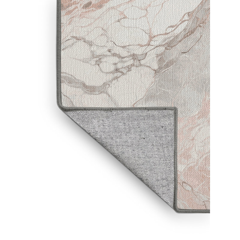 Machine Washable Gray Area Rug, Square 5'
