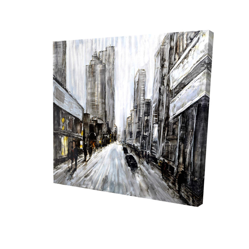 Toile grise gris sombre - décor de salon contemporain