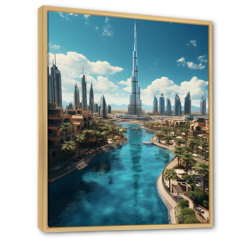 Cityscapes Wall Art Living Room, H 20 po x l 12 po x P 1 po, Cadre naturel flottant
