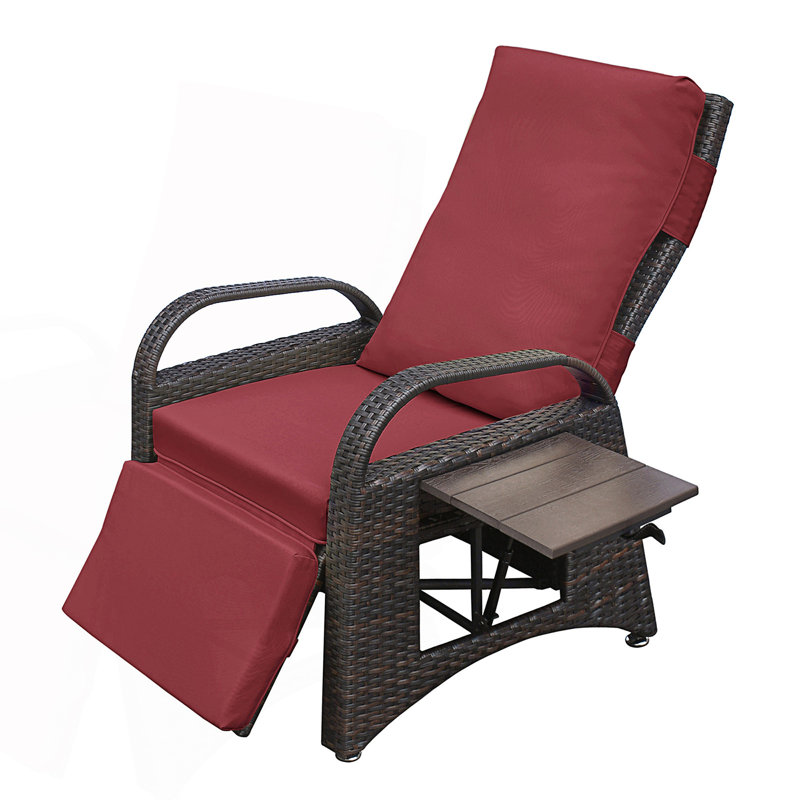 Fauteuil inclinable d'extérieur, fauteuil inclinable réglable, Rouge