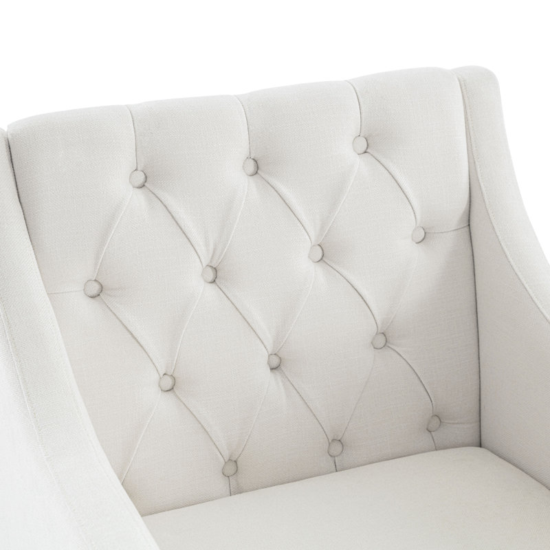 Fauteuil d'appoint rembourré 28,5 po Aselemo, Polyester beige