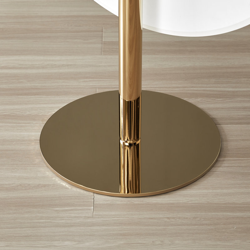 Round Metal Base Dining Table, Gold