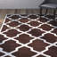 Tapis brun foncé / ivoire en laine Carolene-19273499