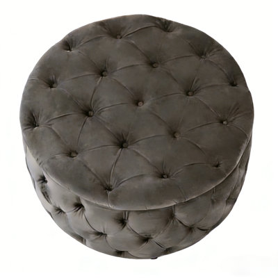 Repose-pieds en velours gris