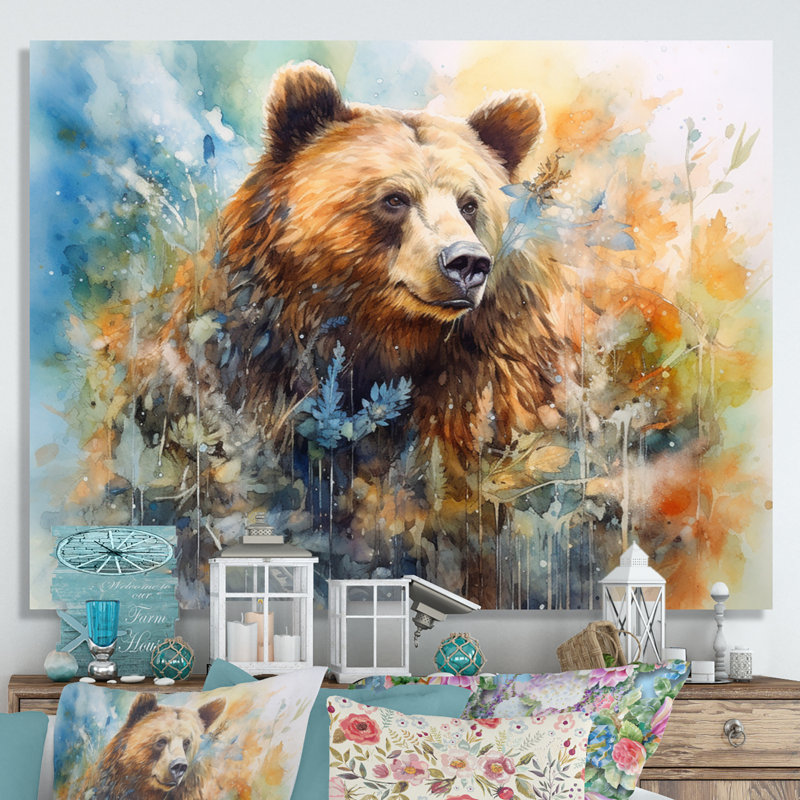 Majestic Grizzly II sur toile, H 16 po x l 32 po x P 1 po, Toile tendue