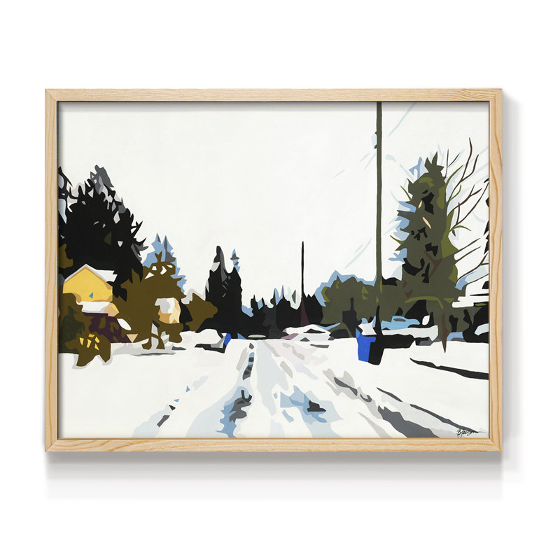 Hiver - Reproduction encadrée - Restickable, H 8 po x l 10 po, Naturel
