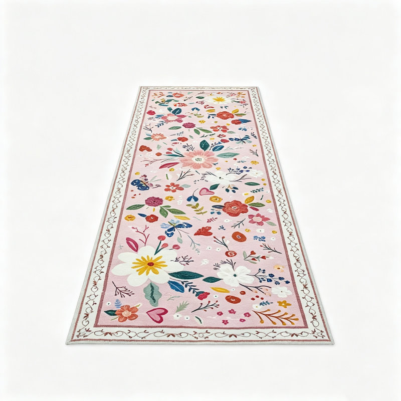 Area Rug, Polyester, Pink