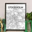 Stockholm City Map - No Frame Print-1887073841