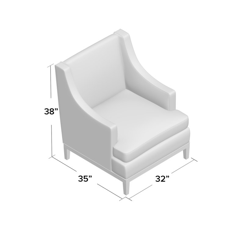 Fauteuil à coussins larges 32 po Cardiff, Écorce Grayson, Finition bois flottant