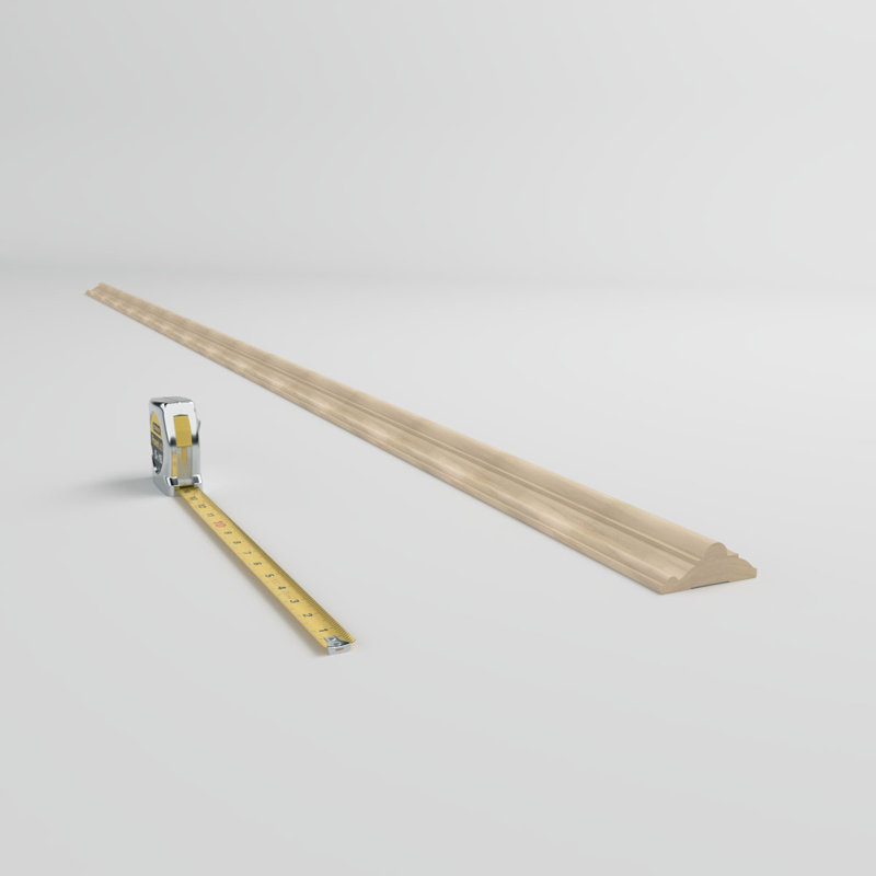 Moulure de rail de chaise en bois franc massif de qualité D 1 1/8 po x l 3 po x L 96 po., Peuplier