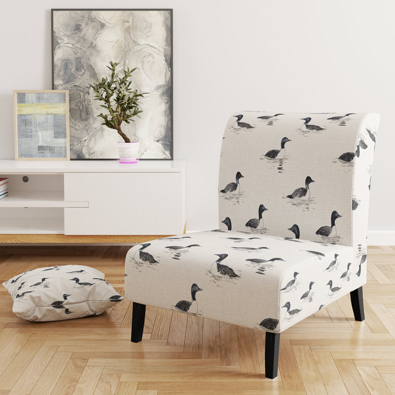 Fauteuil de chambre noir à motif animalier, Pantoufle sans accoudoirs