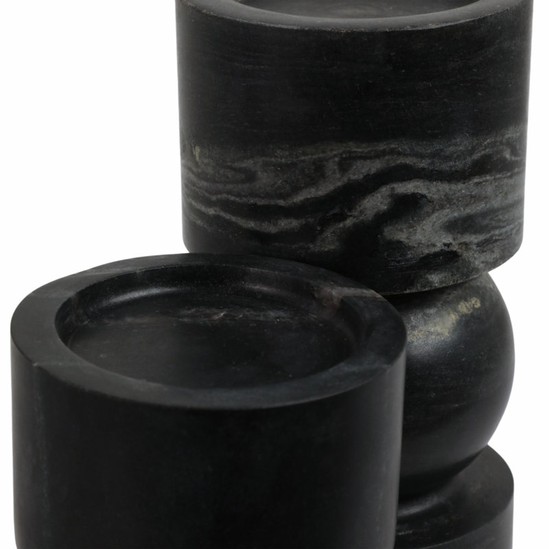 Set Of 2 9/12" Himalayan Marble Candle Holders