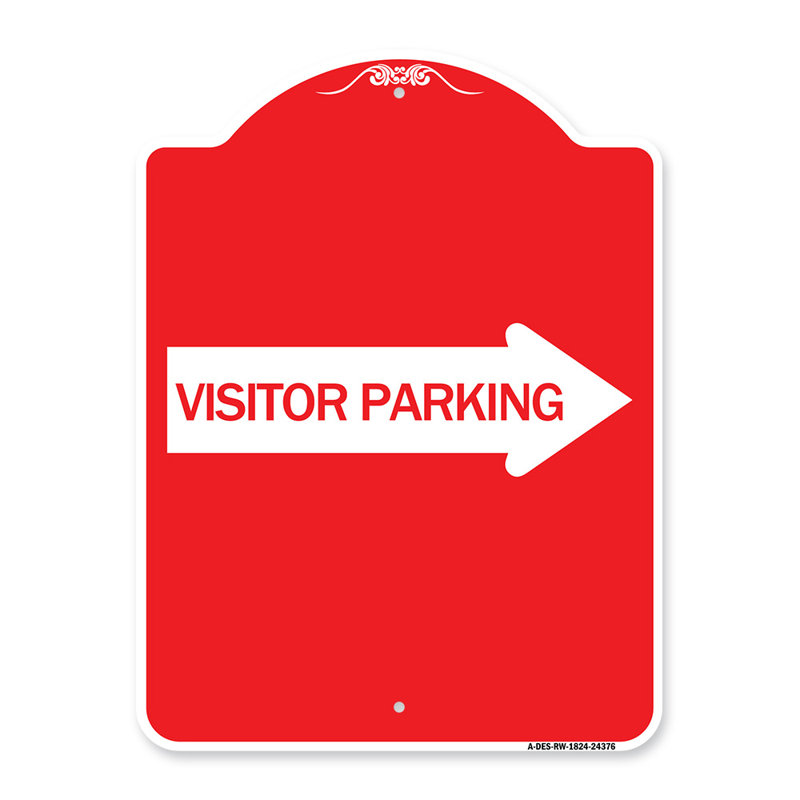 Enseigne Signmission Designer Series - Stationnement pour visiteurs (avec flèche droite) / 24376, H 24 po x l 18 po x p 1 po