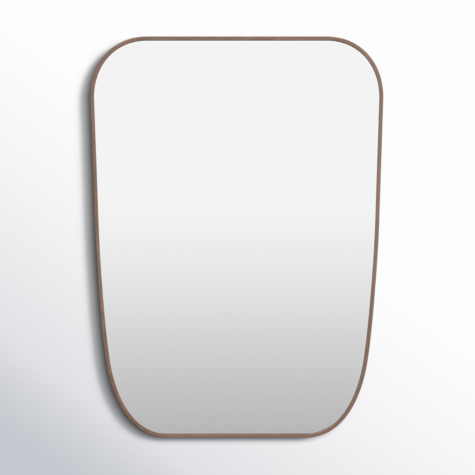 Sirona Metal Asymmetrical Wall Mirror, Dark Walnut