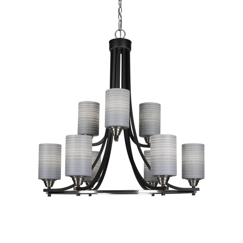 Lustre 9 lumières Michell, Gris