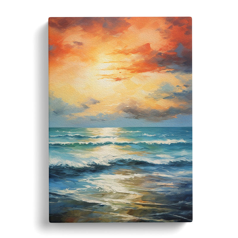 Seascape Tachisme Art No.2 - Wrapped Canvas, 76cm H x 50cm W x 3cm D