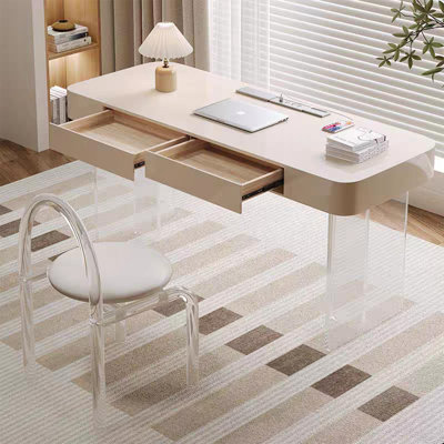 62.99"Modern Minimalist Beige Office Desk