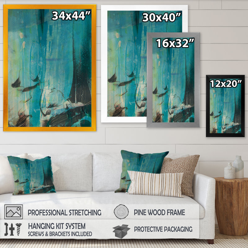 Liquide, univers avec une touche d'or II - reproduction sur toile, Impression noire sur toile encadrée
