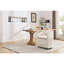 Chaise de salle à manger en chenille beige avec rembourrage en mousse et 24,05 po de largeur, roues pivotantes sur 360 °-1429642183