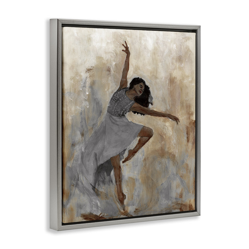 «Flowing Dancer Woman», art mural sur toile encadrée par Charity Henderson, Cadre flottant gris lustré, H 31 po x l 25 po