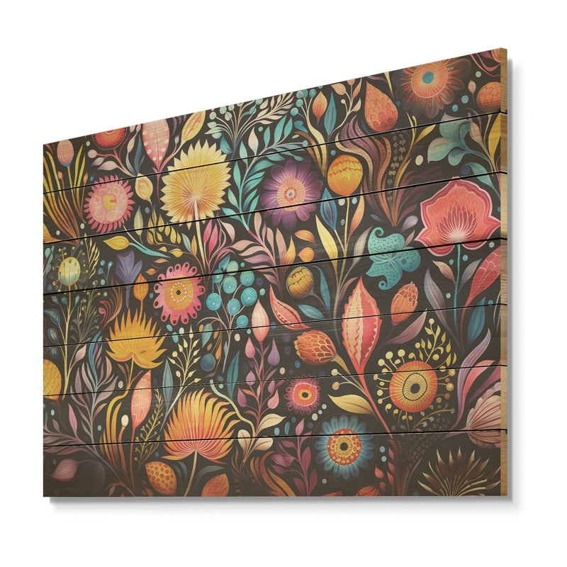 Coral Marine Treasures Pattern - Coral On Wood Print, 24" H x 32" W x 0.78" D