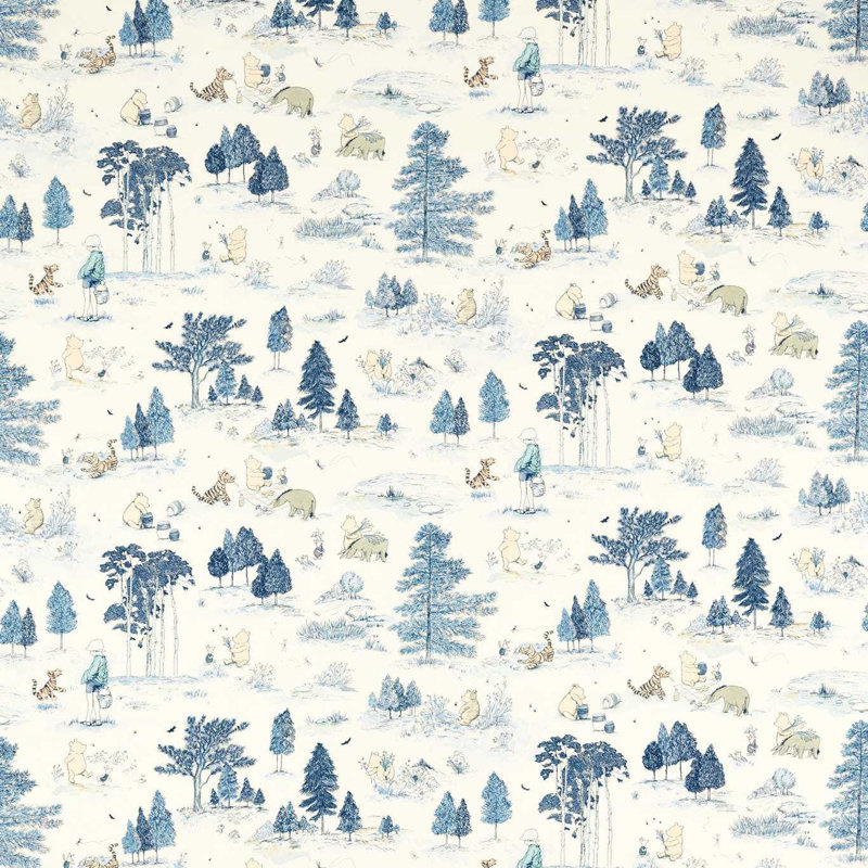 Winnie the Pooh Fabric, Bonbon Blue