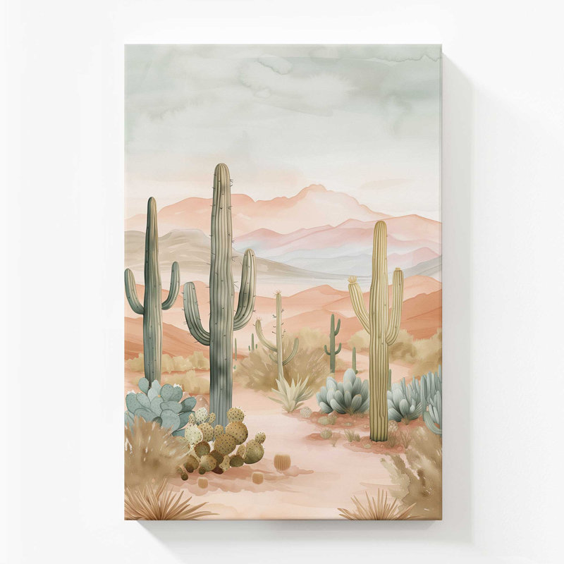 Toile roulée «Cactus Waltz I», Toile tendue, 72" H x 48" W x 1.25" D