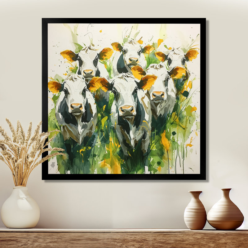 Abstrait vache II - Art mural, Reproduction encadrée d'une seule photo, Noir, H 16 po x l 16 po