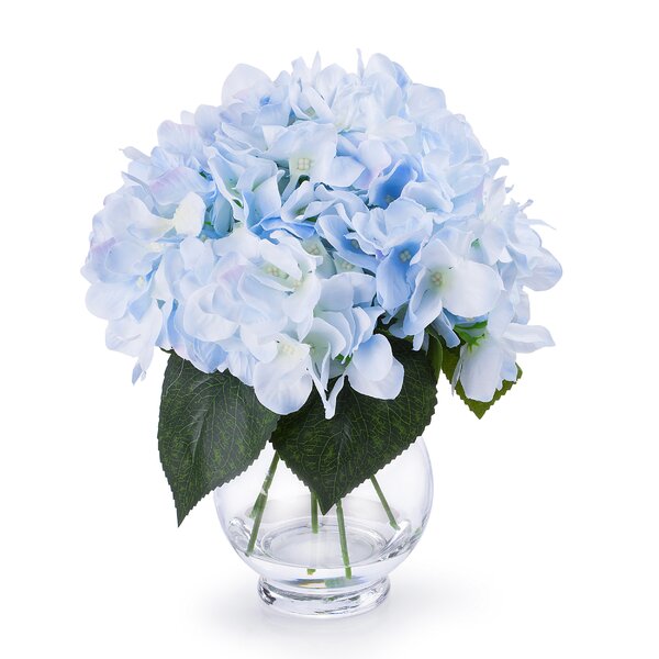 Rosdorf Park Silk Hydrangea Arrangement in Vase & Reviews | Wayfair